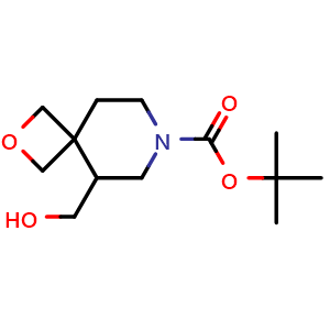 Chemical structure of tert-Butyl 5-(hydroxymethyl)-2-oxa-7-azaspiro[3.5]nonane-7-carboxylate , AChemBlock AD282732