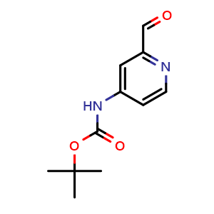 Chemical structure of tert-Butyl N-(2-formyl-4-pyridyl)carbamate , AChemBlock AD282734