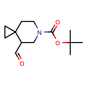 Chemical structure of tert-Butyl 8-formyl-6-azaspiro[2.5]octane-6-carboxylate , AChemBlock AD282743