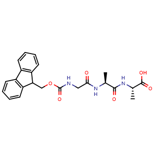 Chemical structure of (((9H-Fluoren-9-yl)methoxy)carbonyl)glycyl-L-alanyl-L-alanine , CAS 141509-29-7, AChemBlock AD282744
