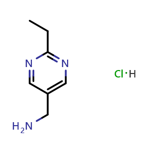 Chemical structure of (2-Ethylpyrimidin-5-yl)methanamine hydrochloride , AChemBlock AD282747