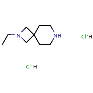 Chemical structure of 2-Ethyl-2,7-diazaspiro[3.5]nonane dihydrochloride salt , AChemBlock AD282749