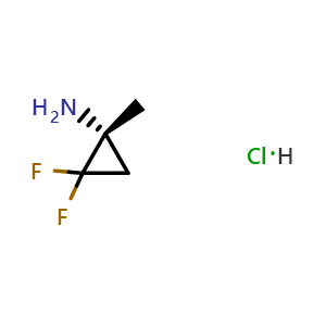 Chemical structure of (1R)-2,2-Difluoro-1-methyl-cyclopropanamine hydrochloride , AChemBlock AD282750