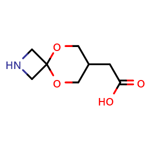 Chemical structure of 2-(5,9-Dioxa-2-azaspiro[3.5]nonan-7-yl)acetic acid , AChemBlock AD282755