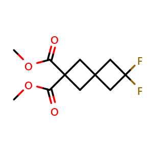 Chemical structure of Dimethyl 6,6-difluorospiro[3.3]heptane-2,2-dicarboxylate , AChemBlock AD282773