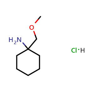Chemical structure of 1-(Methoxymethyl)cyclohexan-1-amine hydrochloride , AChemBlock AD282775