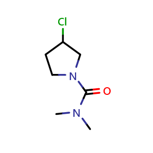 Chemical structure of 3-Chloro-N,N-dimethylpyrrolidine-1-carboxamide , AChemBlock AD282811