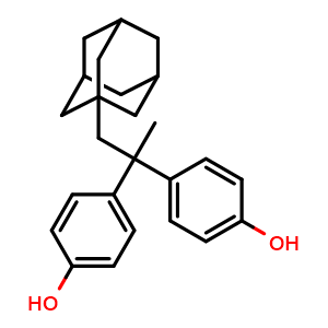 Chemical structure of 4,4'-[1-(Adamantan-1-yl)propane-2,2-diyl]diphenol , AChemBlock AD282813