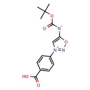 Chemical structure of Boc-[3-(4-carboxyphenyl)-1,2,3-oxadiazol-3-ium-5-yl]amide , AChemBlock AD282821