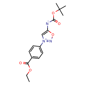 Chemical structure of Boc-[3-[4-(ethoxycarbonyl)phenyl]-1,2,3-oxadiazol-3-ium-5-yl]amide , AChemBlock AD282823