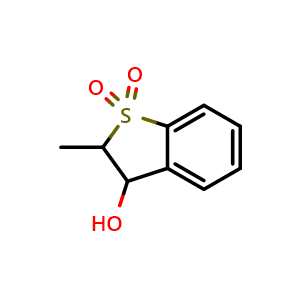 Chemical structure of 3-Hydroxy-2-methyl-2,3-dihydrobenzothiophene 1,1-dioxide , AChemBlock AD282825