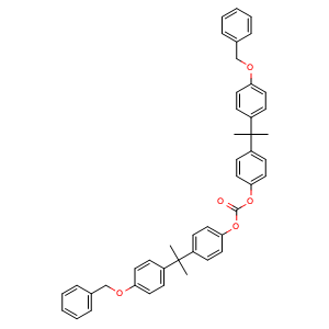 Chemical structure of Bis[4-[2-[4-(benzyloxy)phenyl]propan-2-yl]phenyl] carbonate , AChemBlock AD282832