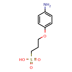Chemical structure of 3-(4-Aminophenoxy)propane-1-sulfonic acid , AChemBlock AD282833
