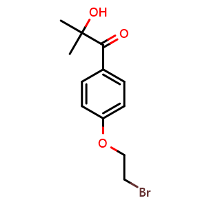 Chemical structure of 1-(4-(2-bromoethoxy)phenyl)-2-hydroxy-2-methylpropan-1-one , CAS 1145780-93-3, AChemBlock AD282843