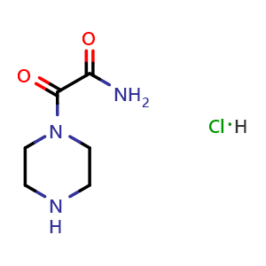 Chemical structure of 2-Oxo-2-piperazin-1-yl-acetamide hydrochloride , CAS 1176419-61-6, AChemBlock AD282844