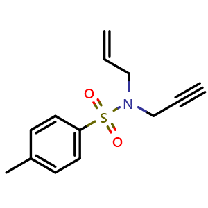Chemical structure of N-Allyl-4-methyl-N-(prop-2-yn-1-yl)benzenesulfonamide , CAS 133886-40-5, AChemBlock AD282856