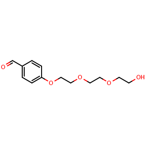 Chemical structure of 4-(2-(2-(2-Hydroxyethoxy)ethoxy)ethoxy)benzaldehyde , CAS 143570-97-2, AChemBlock AD282859