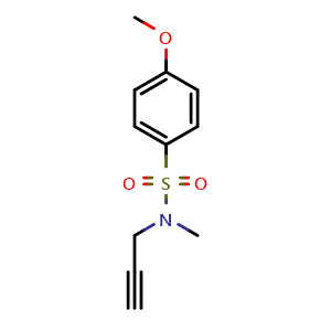 Chemical structure of 4-Methoxy-N-methyl-N-(prop-2-yn-1-yl)benzenesulfonamide , CAS 1558091-54-5, AChemBlock AD282868