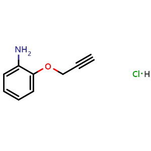 Chemical structure of 2-(2-Propyn-1-yloxy)phenylamine hydrochloride , CAS 1559062-13-3, AChemBlock AD282869