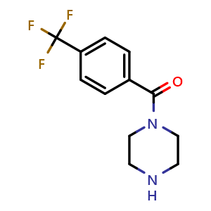 Chemical structure of Piperazin-1-yl-[4-(trifluoromethyl)phenyl]methanone , CAS 179334-12-4, AChemBlock AD282874