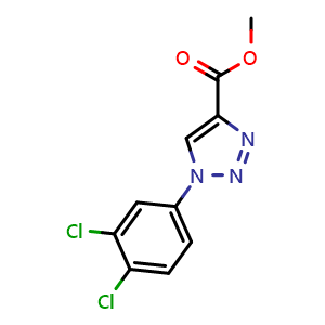 Chemical structure of Methyl 1-(3,4-dichlorophenyl)-1H-1,2,3-triazole-4-carboxylate , CAS 2098094-14-3, AChemBlock AD282878