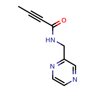 Chemical structure of N-(Pyrazin-2-yl)methylbut-2-ynamide , CAS 2411258-09-6, AChemBlock AD282881