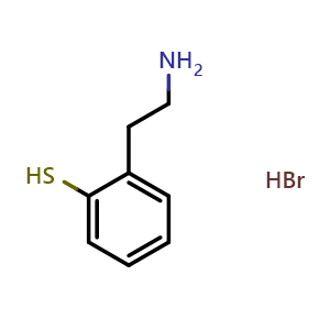 Chemical structure of 2-(2-aminoethyl)benzenethiol hydrobromide , CAS 2490324-60-0, AChemBlock AD282883