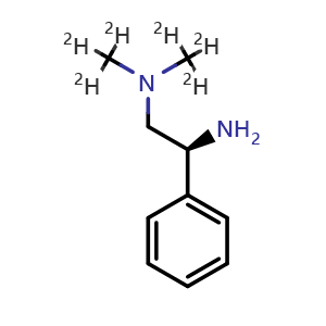 Chemical structure of (S)-N1,N1-Bis(methyl-d3)-2-phenylethane-1,2-diamine , CAS 3037089-42-9, AChemBlock AD282891