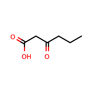 Chemical structure of 3-Oxohexanoic acid , CAS 4380-91-0, AChemBlock AD282904