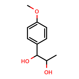 Chemical structure of 1-(4-Methoxyphenyl)-1,2-propanediol , CAS 51410-48-1, AChemBlock AD282910