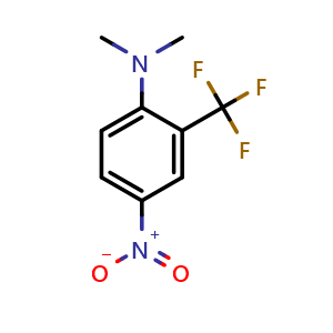 Chemical structure of N,N-Dimethyl-4-nitro-2-(trifluoromethyl)aniline , CAS 54672-09-2, AChemBlock AD282913