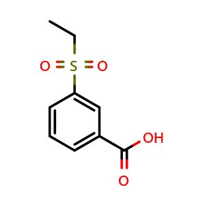 Chemical structure of 3-(Ethanesulfonyl)benzoic acid , CAS 861079-51-8, AChemBlock AD282930