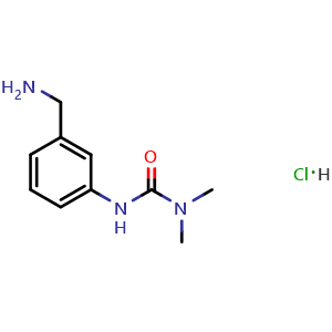 Chemical structure of 1-3-(Aminomethyl)phenyl-3,3-dimethylurea hydrochloride , CAS 903558-70-3, AChemBlock AD282934