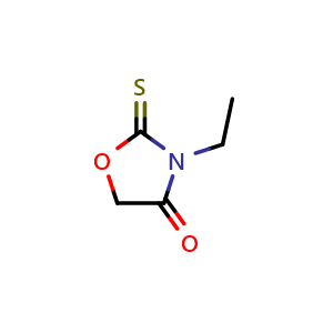 Chemical structure of 3-Ethyl-2-thioxooxazolidin-4-one , CAS 10574-66-0, AChemBlock AD282945