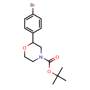 Chemical structure of 4-Boc-2-(4-bromophenyl)morpholine , CAS 1131220-82-0, AChemBlock AD282955