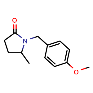 Chemical structure of 1-(4-Methoxybenzyl)-5-methylpyrrolidin-2-one , CAS 1186094-36-9, AChemBlock AD282966
