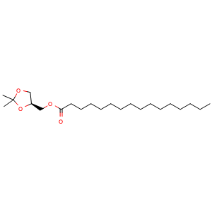 Chemical structure of (S)-(2,2-Dimethyl-1,3-dioxolan-4-yl)methyl palmitate , CAS 119617-61-7, AChemBlock AD282967