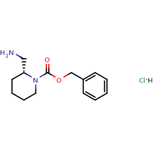 Chemical structure of (R)-(1-Cbz-2-piperidyl)methanamine hydrochloride , CAS 1217653-34-3, AChemBlock AD282974