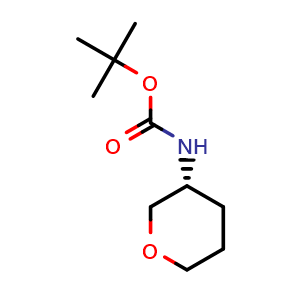 Chemical structure of (R)-N-Boc-tetrahydro-2H-pyran-3-amine , CAS 1245648-17-2, AChemBlock AD282979