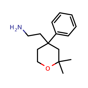 Chemical structure of 2-(2,2-Dimethyl-4-phenyltetrahydro-2H-pyran-4-yl)ethanamine , CAS 126317-99-5, AChemBlock AD282988