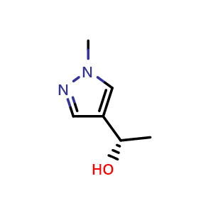 Chemical structure of (S)-1-(1-Methyl-4-pyrazolyl)ethanol , CAS 1306728-55-1, AChemBlock AD282991