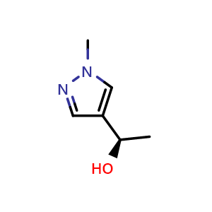 Chemical structure of (R)-1-(1-Methyl-4-pyrazolyl)ethanol , CAS 1306728-57-3, AChemBlock AD282992