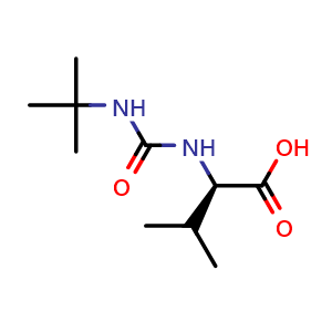Chemical structure of (R)-2-[3-(tert-Butyl)ureido]-3-methylbutanoic acid , CAS 133319-77-4, AChemBlock AD282994
