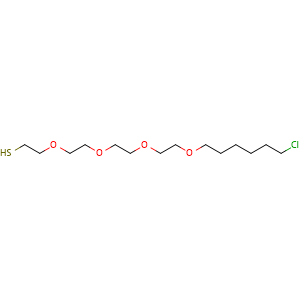 Chemical structure of 18-Chloro-3,6,9,12-tetraoxaoctadecane-1-thiol , CAS 1345018-75-8, AChemBlock AD282998