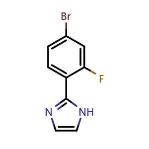 Chemical structure of 2-(4-Bromo-2-fluorophenyl)imidazole , CAS 1378876-52-8, AChemBlock AD283007