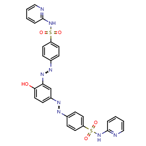 Chemical structure of 4,4'-[(1E,1'E)-(4-Hydroxy-1,3-phenylene)bis(diazene-2,1-diyl)]bis[N-(2-pyridyl)benzenesulfonamide] , CAS 1391062-35-3, AChemBlock AD283012