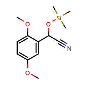 Chemical structure of 2-(2,5-Dimethoxyphenyl)-2-[(trimethylsilyl)oxy]acetonitrile , CAS 141367-35-3, AChemBlock AD283018