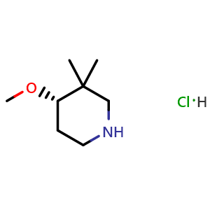 Chemical structure of (S)-4-Methoxy-3,3-dimethylpiperidine hydrochloride , CAS 1421252-99-4, AChemBlock AD283025