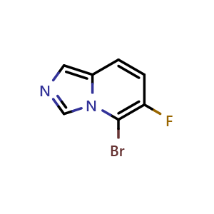 Chemical structure of 5-Bromo-6-fluoroimidazo[1,5-a]pyridine , CAS 1427440-48-9, AChemBlock AD283030