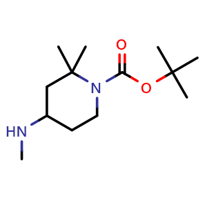 Chemical structure of 1-Boc-N,2,2-trimethylpiperidin-4-amine , CAS 1515792-89-8, AChemBlock AD283035